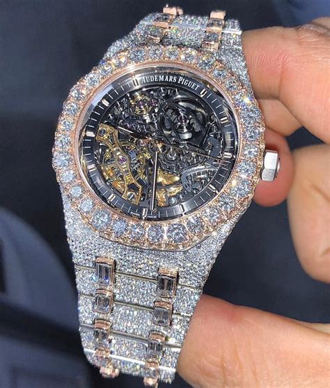 replica audemars piguet iced out|ap skeleton iced out baguette.